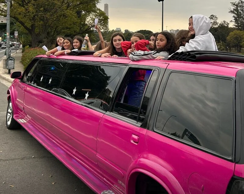 Locação de limousine rosa na Grande São Paulo Locação de limousine rosa na Grande São Paulo